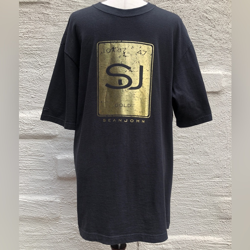 Sean John Original Fit Black & Gold Logo T-Shirt. Size- XXL